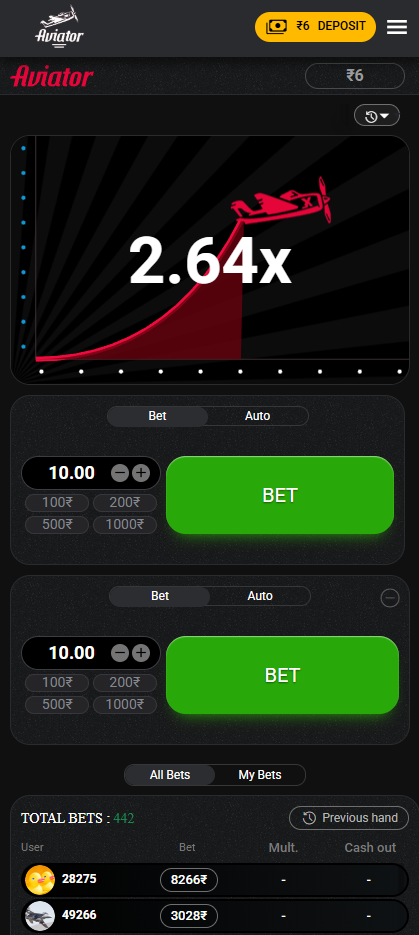 Aviator Game Screenshot